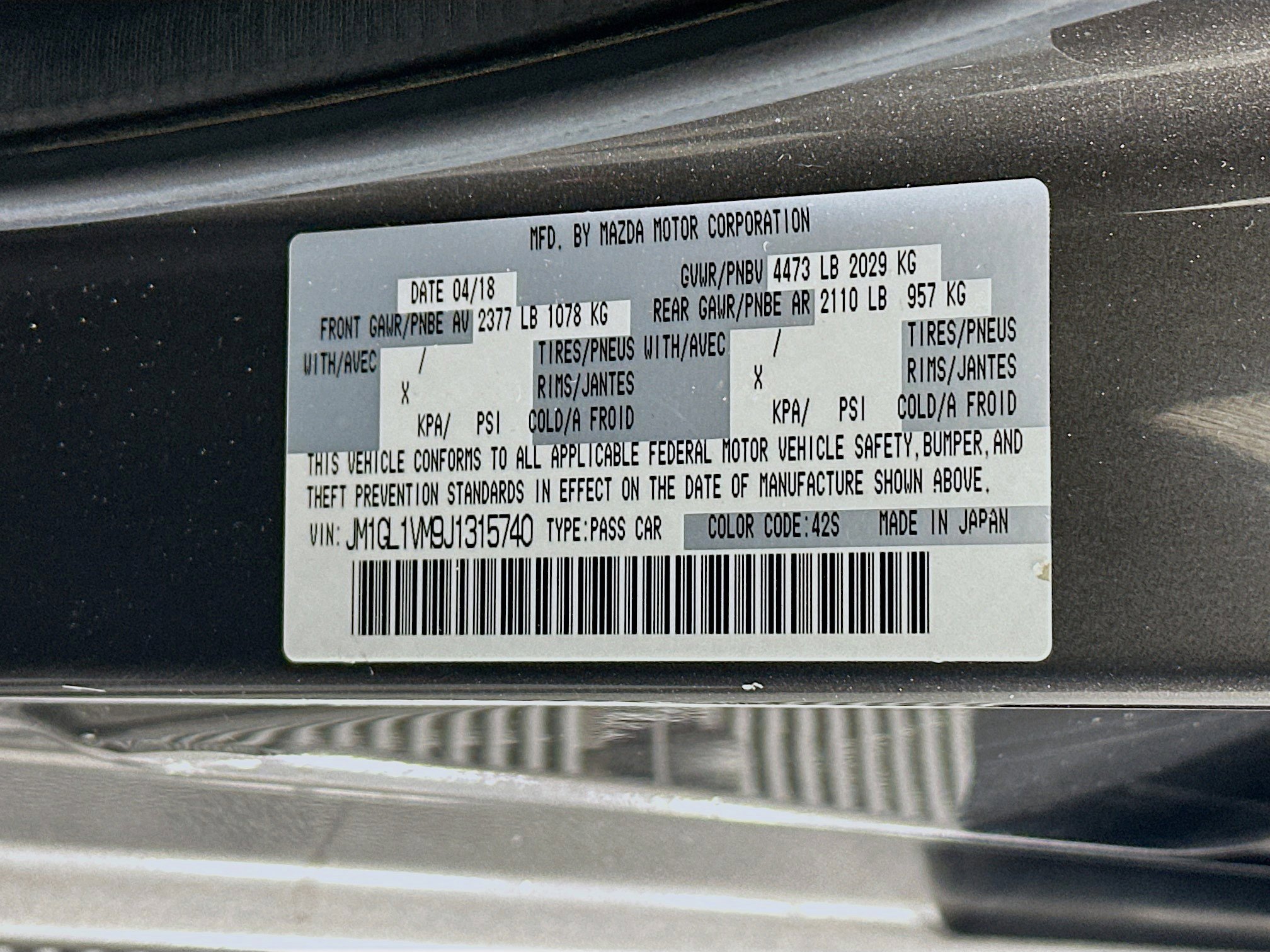 Used 2018 MAZDA MAZDA6 Touring image 12