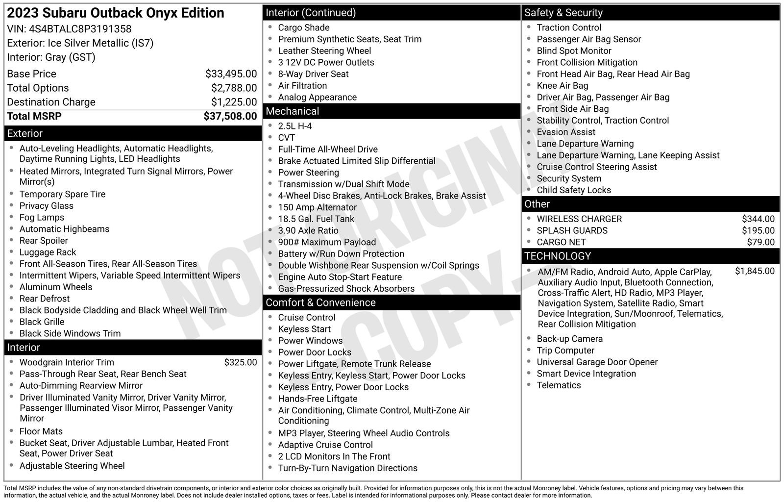 Certified 2023 Subaru Outback Onyx Edition image 23