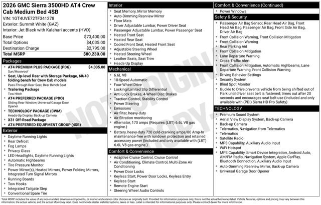 New 2026 GMC Sierra 3500 AT4 w/ AT4 Premium Plus Package AWD/4WD image 4