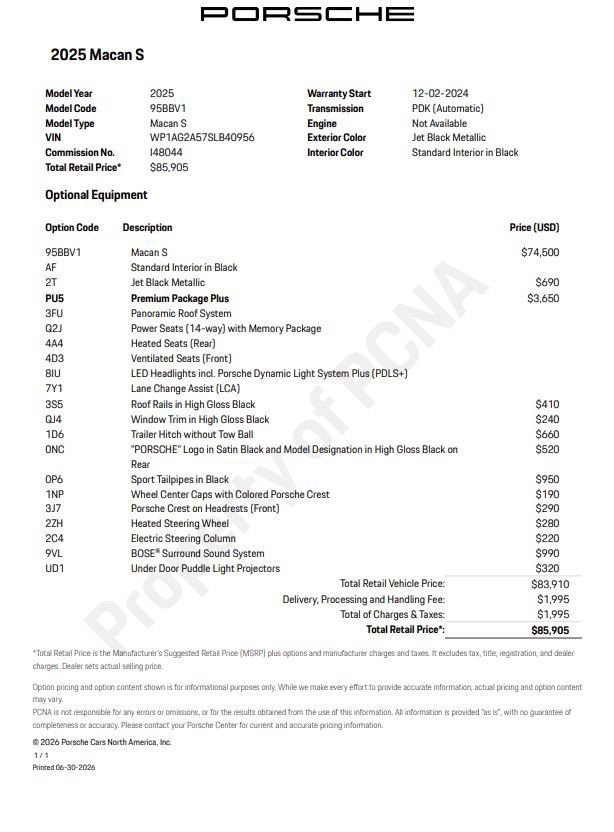 Certified 2025 Porsche Macan S w/ Premium Package Plus AWD/4WD image 6