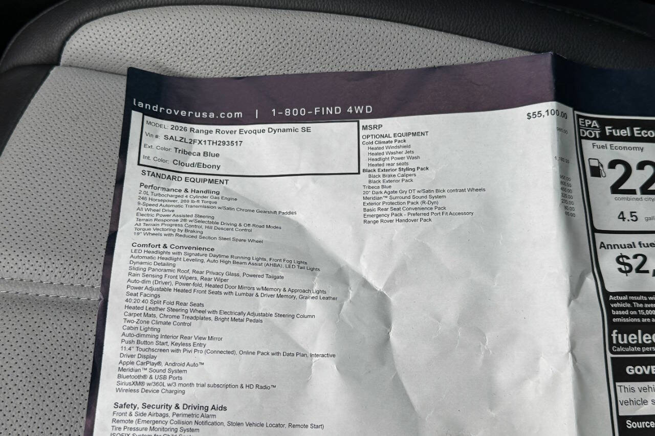 Used 2026 Land Rover Range Rover Evoque Dynamic SE image 39