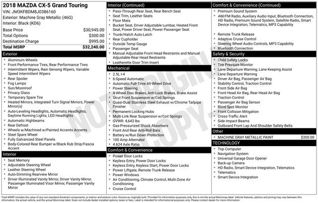 Used 2018 MAZDA CX-5 Grand Touring image 30