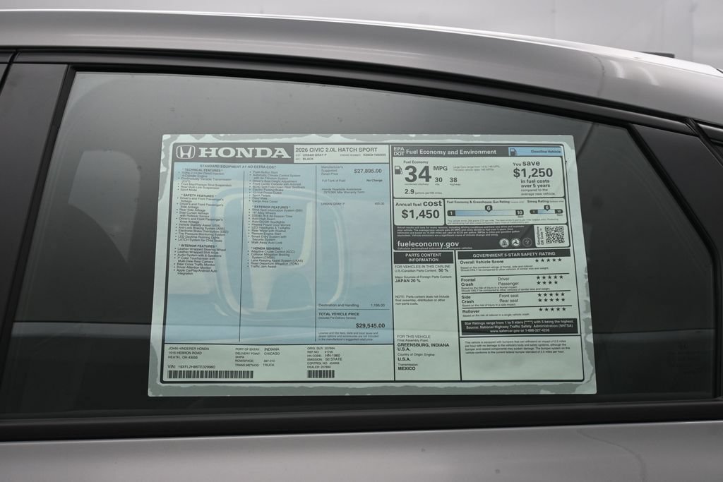 New 2026 Honda Civic Sport image 39