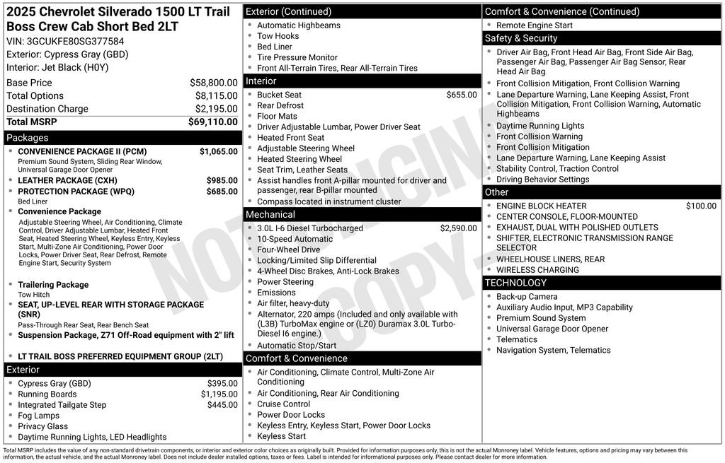 Used 2025 Chevrolet Silverado 1500 LT Trail Boss w/ Convenience Package II AWD/4WD image 25
