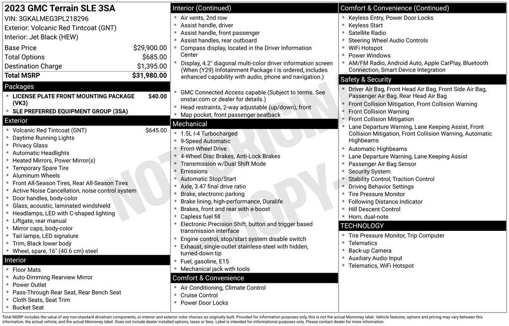 Used 2023 GMC Terrain SLE image 34