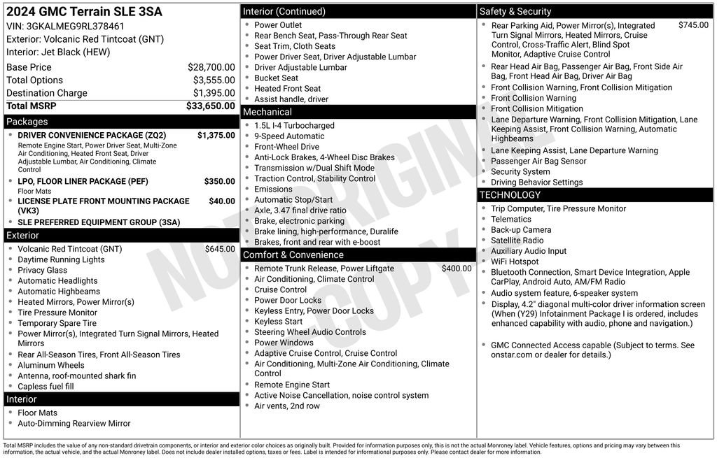 Certified 2024 GMC Terrain SLE w/ Driver Convenience Package FWD image 37