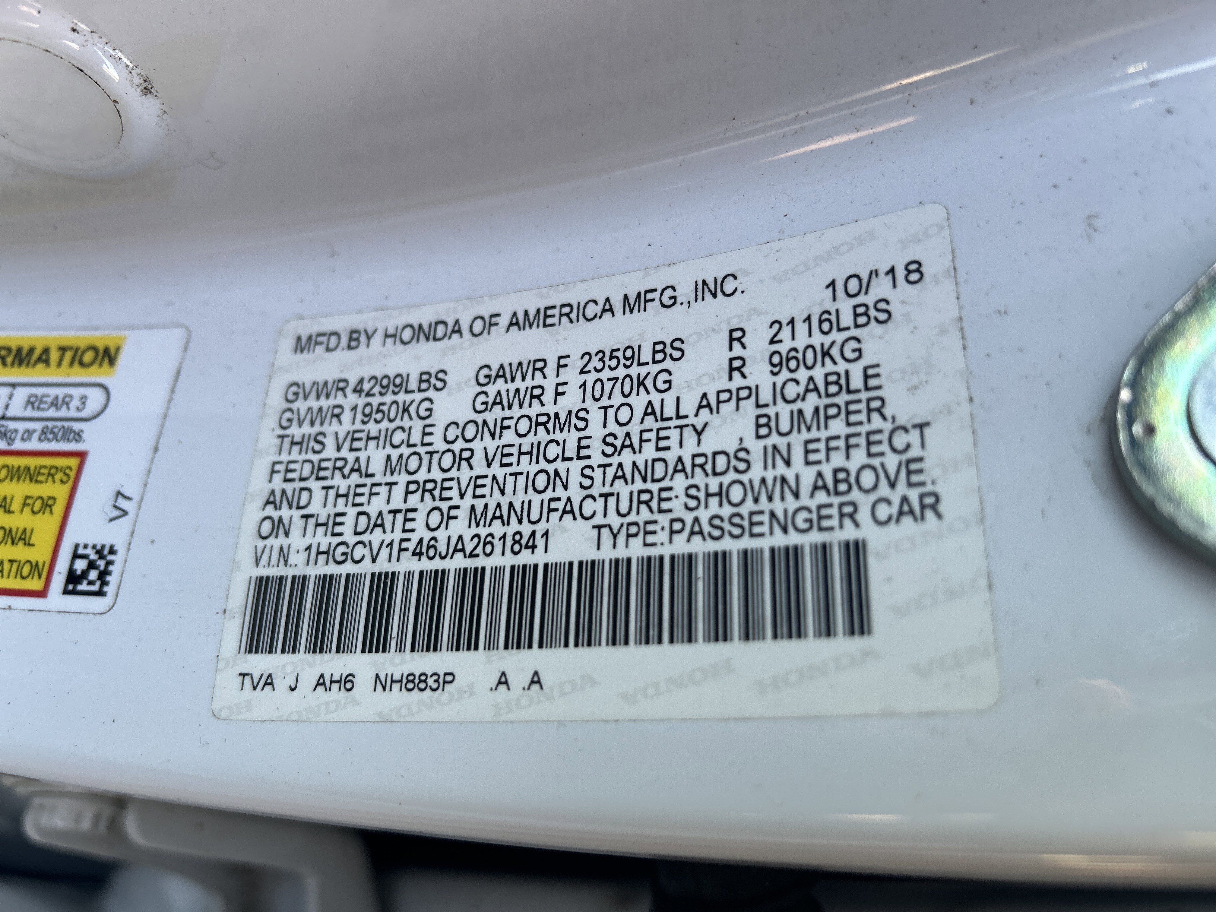 Certified 2018 Honda Accord EX image 36