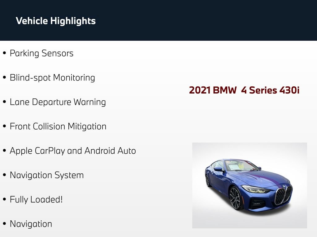 Used 2021 BMW 430i Coupe w/ M Sport Package RWD image 5