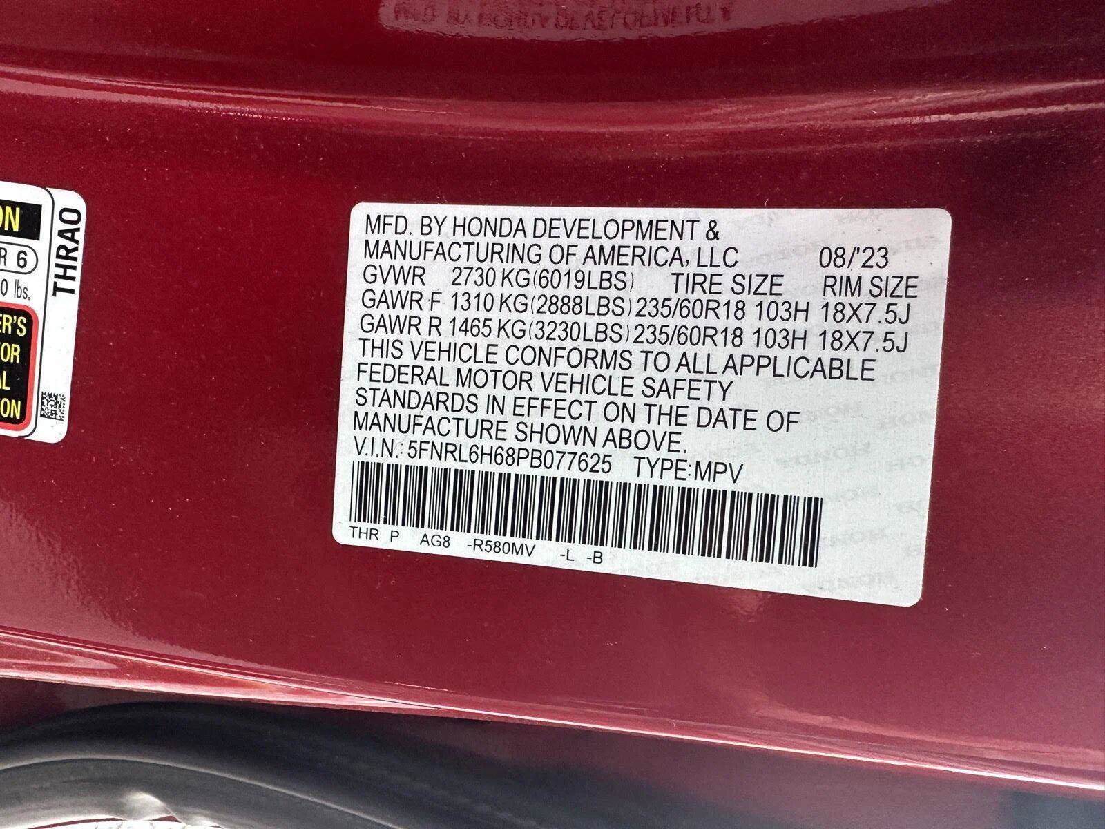 Certified 2023 Honda Odyssey EX-L image 15