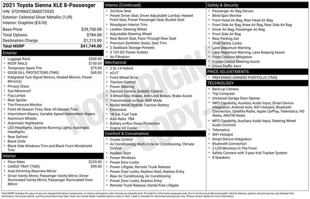 Used 2021 Toyota Sienna XLE FWD image 6