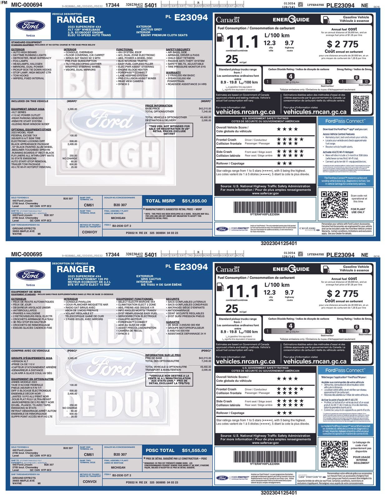 Certified 2023 Ford Ranger XLT w/ Equipment Group 302A High image 4