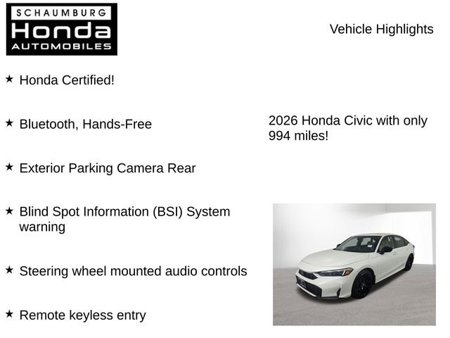 Certified 2026 Honda Civic Sport image 7