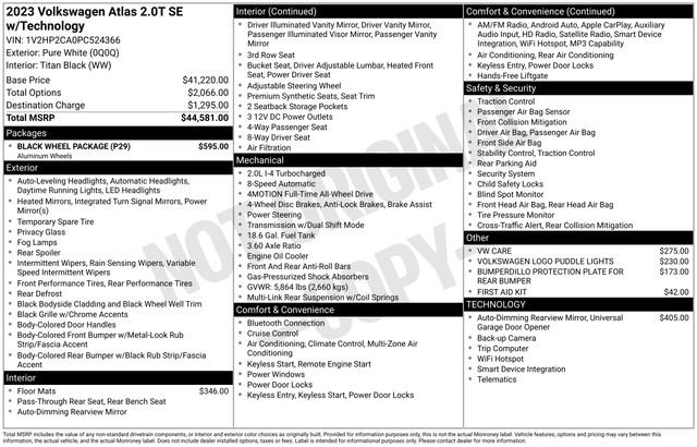 Certified 2023 Volkswagen Atlas SE w/ Black Wheel Package AWD/4WD image 34