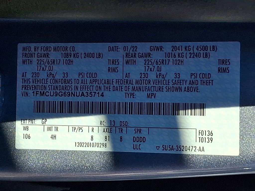 Used 2022 Ford Escape SE w/ Convenience Package image 27