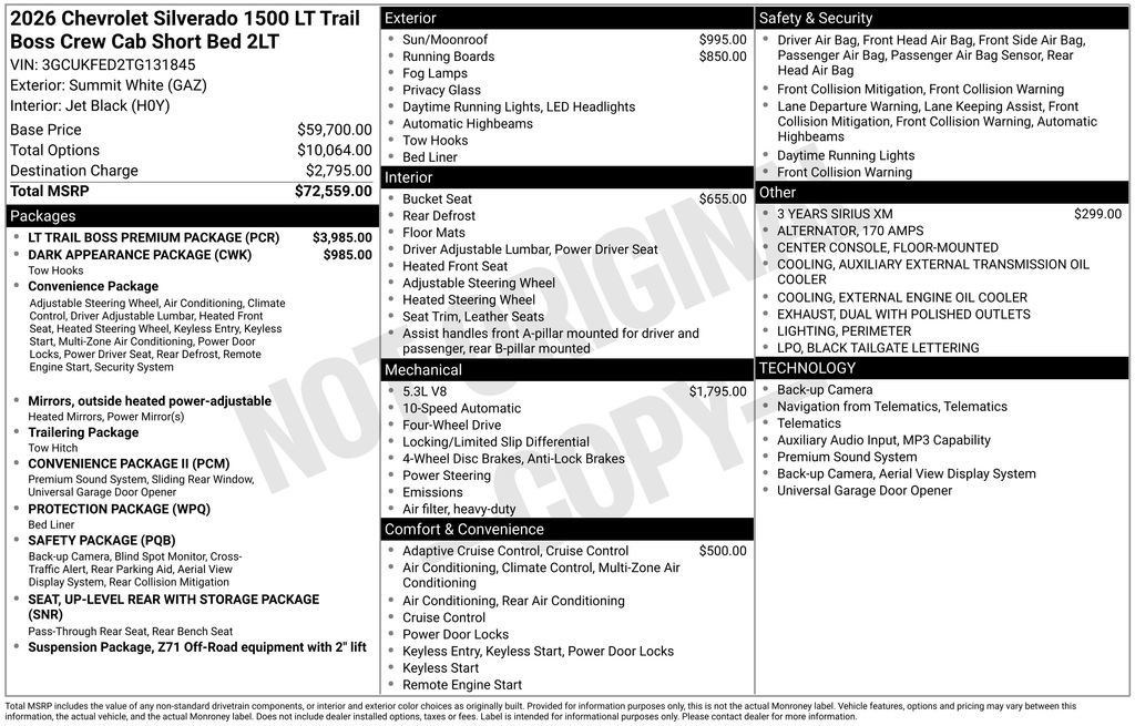 Used 2026 Chevrolet Silverado 1500 LT Trail Boss w/ LT Trail Boss Premium Package AWD/4WD image 3