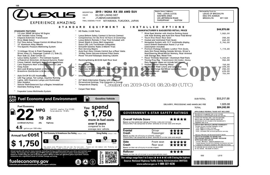 Used 2019 Lexus RX 350 AWD w/ Navigation Package image 3