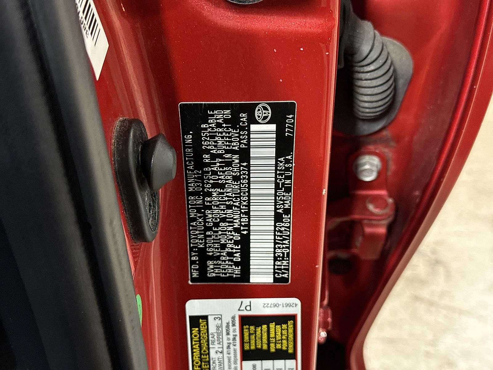Used 2012 Toyota Camry SE FWD image 14