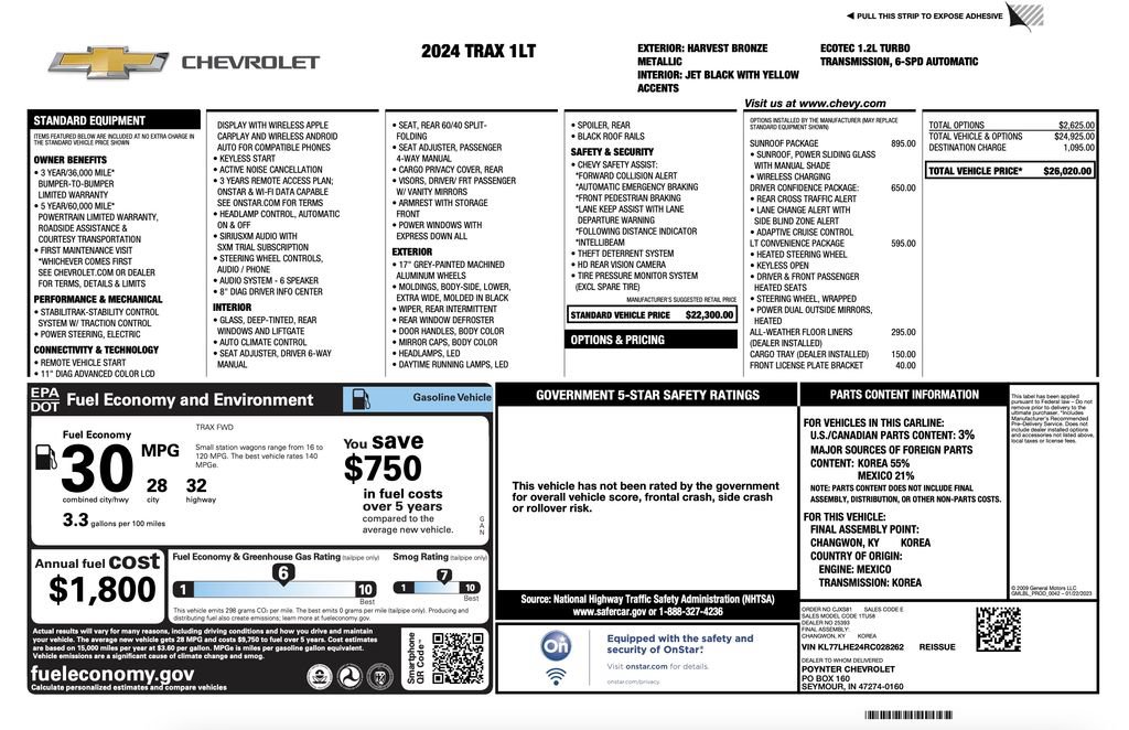 Certified 2024 Chevrolet Trax LT w/ Sunroof Package FWD image 3