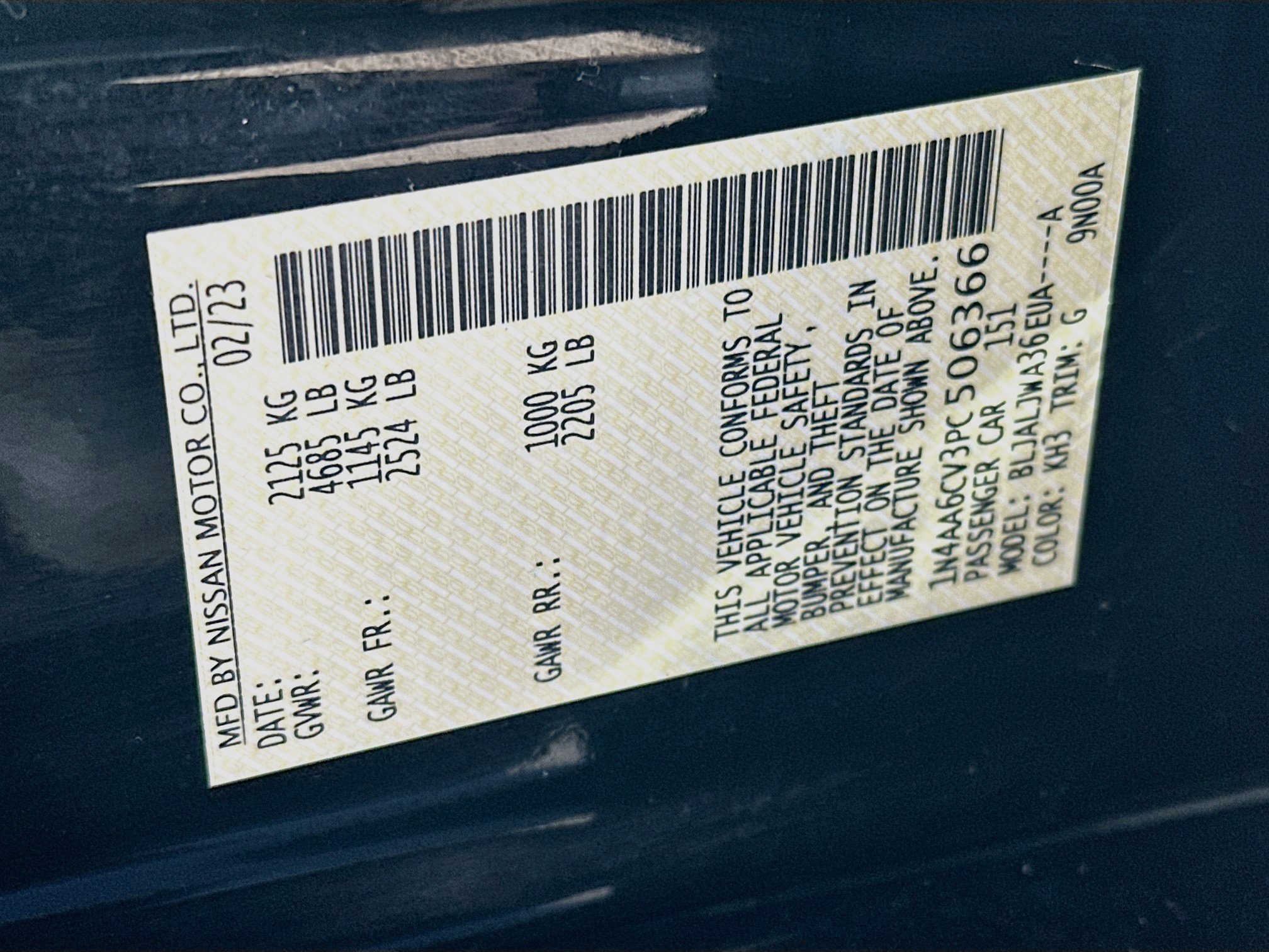 Used 2023 Nissan Maxima SV w/ Floor Mat Group FWD image 12