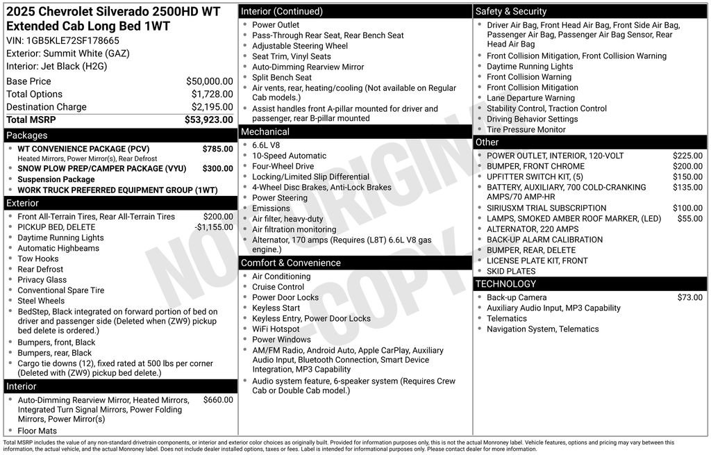 New 2025 Chevrolet Silverado 2500 W/T w/ WT Convenience Package image 8