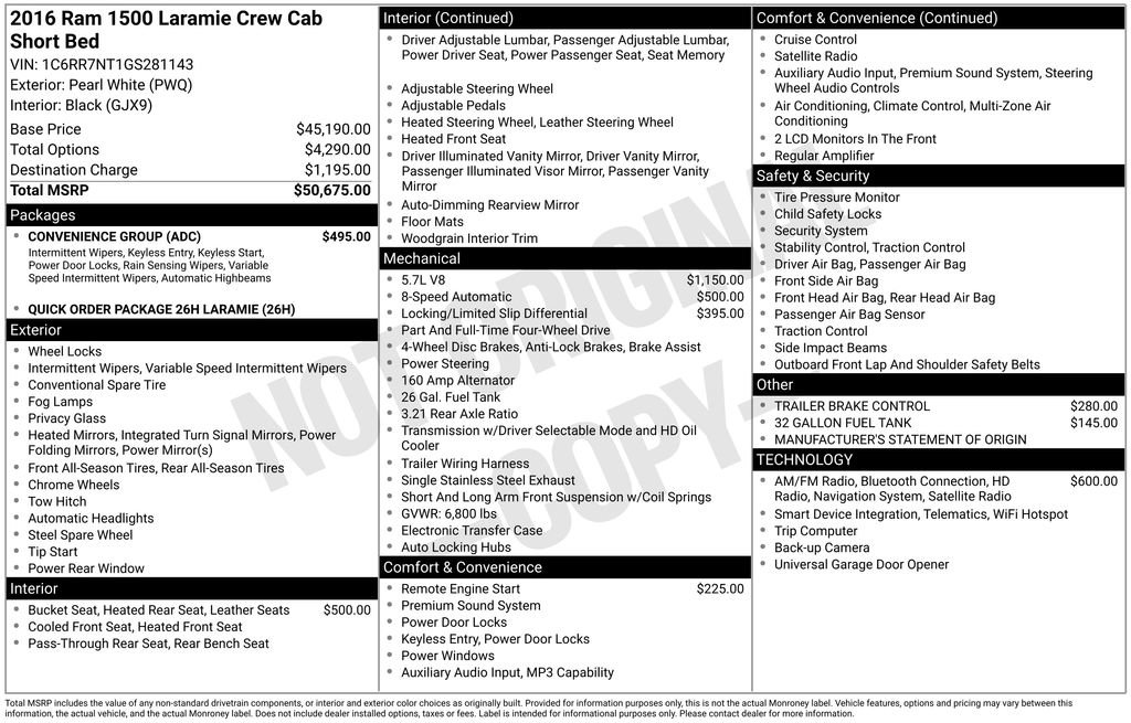 Used 2016 RAM 1500 Laramie w/ Convenience Group image 6