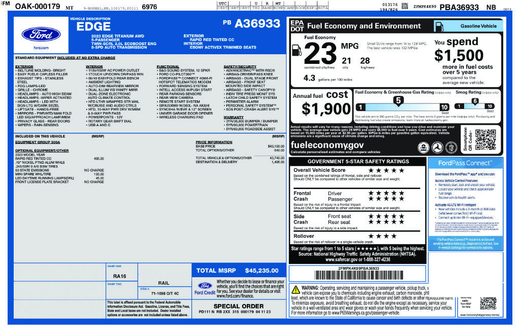 Used 2023 Ford Edge Titanium AWD/4WD image 34