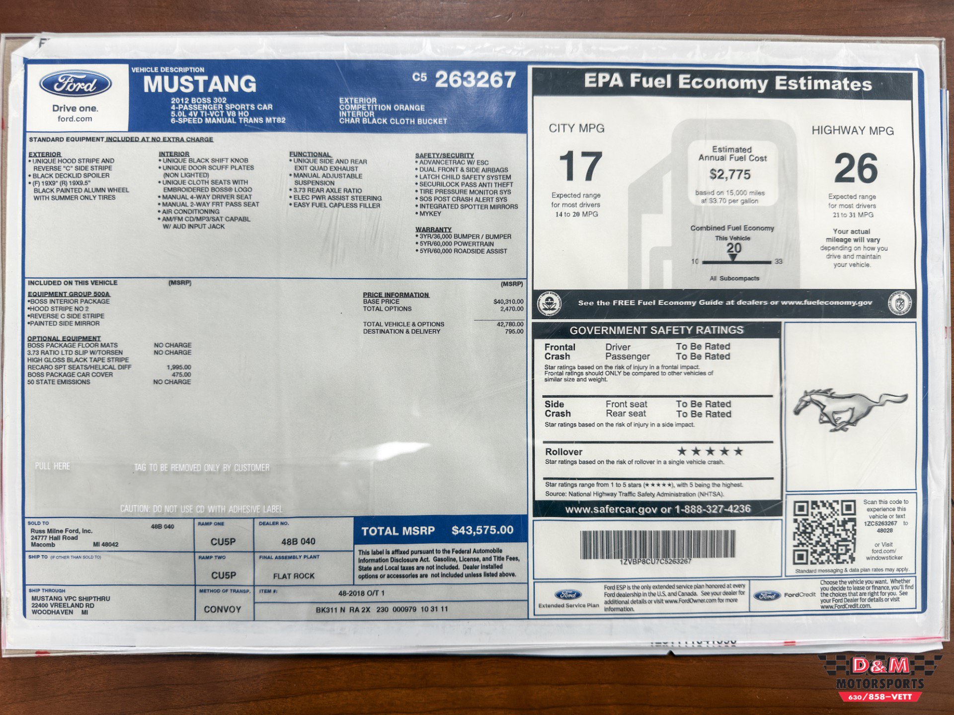 Used 2012 Ford Mustang Boss 302 w/ Boss 302 Accessory Pkg RWD image 50