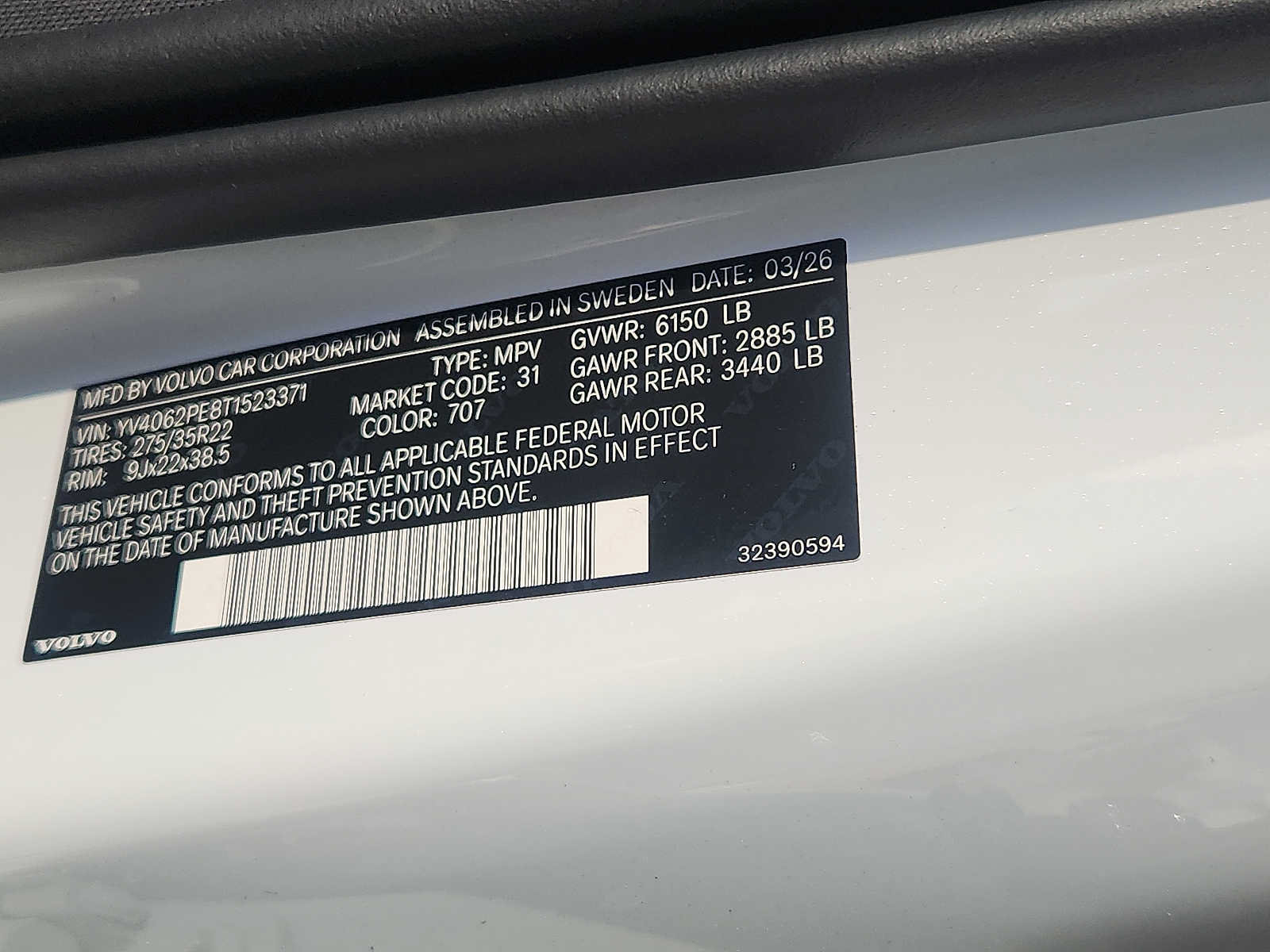 Used 2026 Volvo XC90 B6 Plus w/ Protection Package AWD/4WD image 26