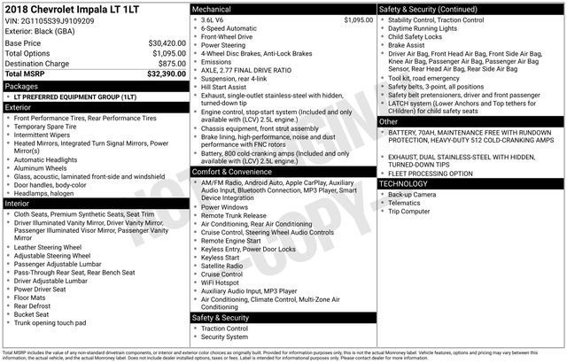 Used 2018 Chevrolet Impala LT image 3