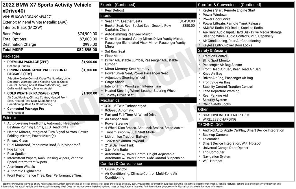 Used 2022 BMW X7 xDrive40i w/ Premium Package image 6