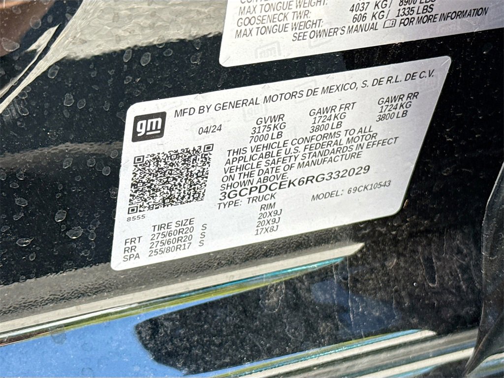 Used 2024 Chevrolet Silverado 1500 Custom Trail Boss w/ Turbomax Blackout Package image 30