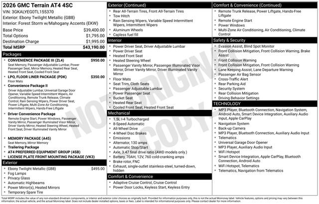 Used 2026 GMC Terrain AT4 w/ Convenience Package III AWD/4WD image 4