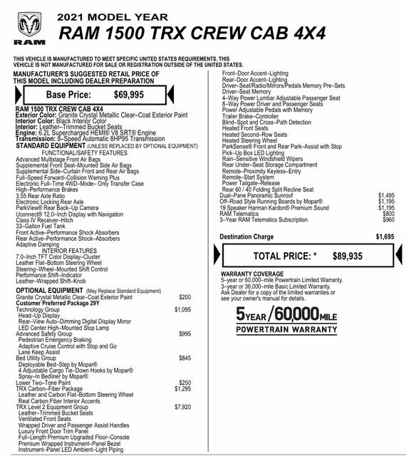Used 2021 RAM 1500 TRX w/ TRX Level 2 Equipment Group image 4