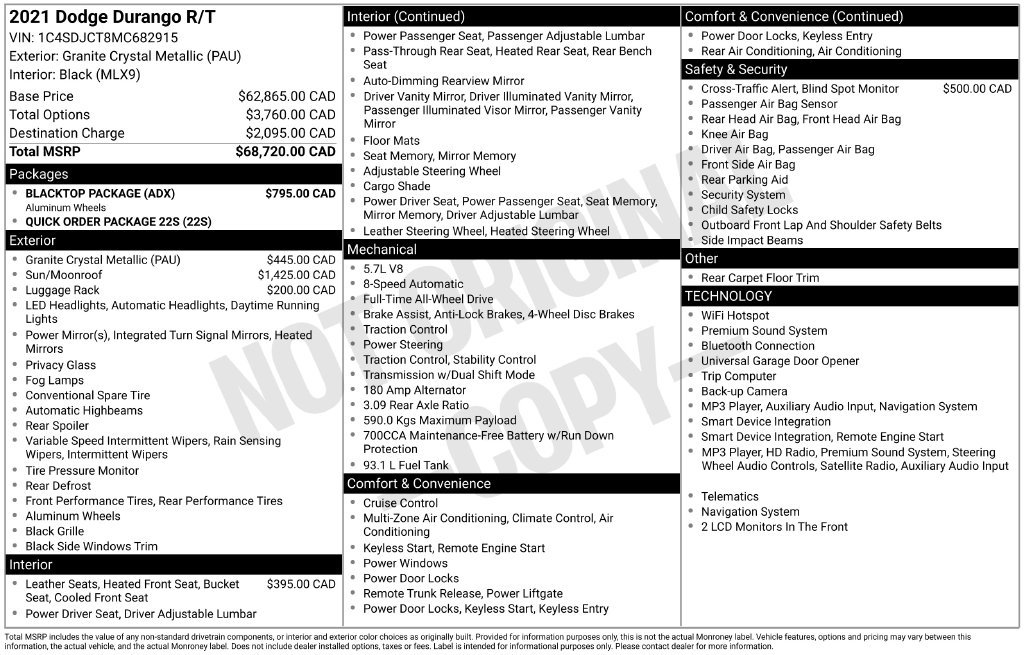 Used 2021 Dodge Durango R/T w/ Blacktop Package AWD/4WD image 41