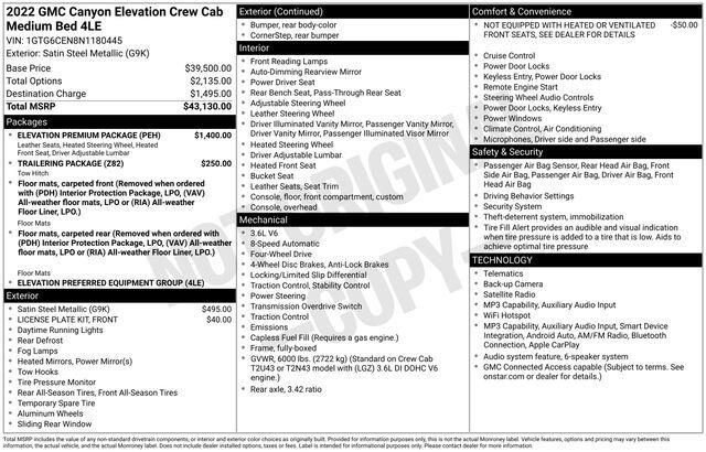 Used 2022 GMC Canyon Elevation w/ Elevation Premium Package image 17