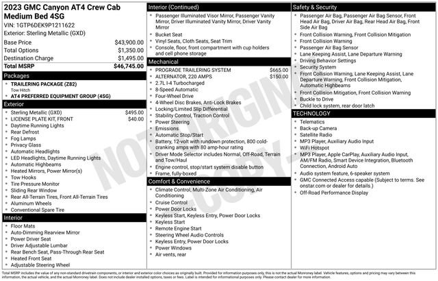 Used 2023 GMC Canyon AT4 AWD/4WD image 4