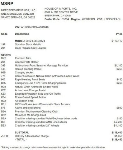 Certified 2022 Mercedes-Benz EQS 580 4MATIC Sedan image 4