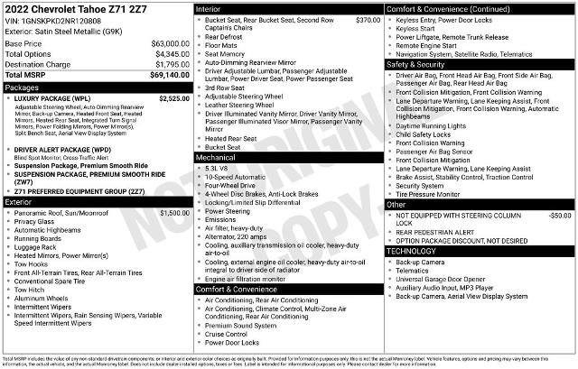 Used 2022 Chevrolet Tahoe Z71 w/ Luxury Package image 6