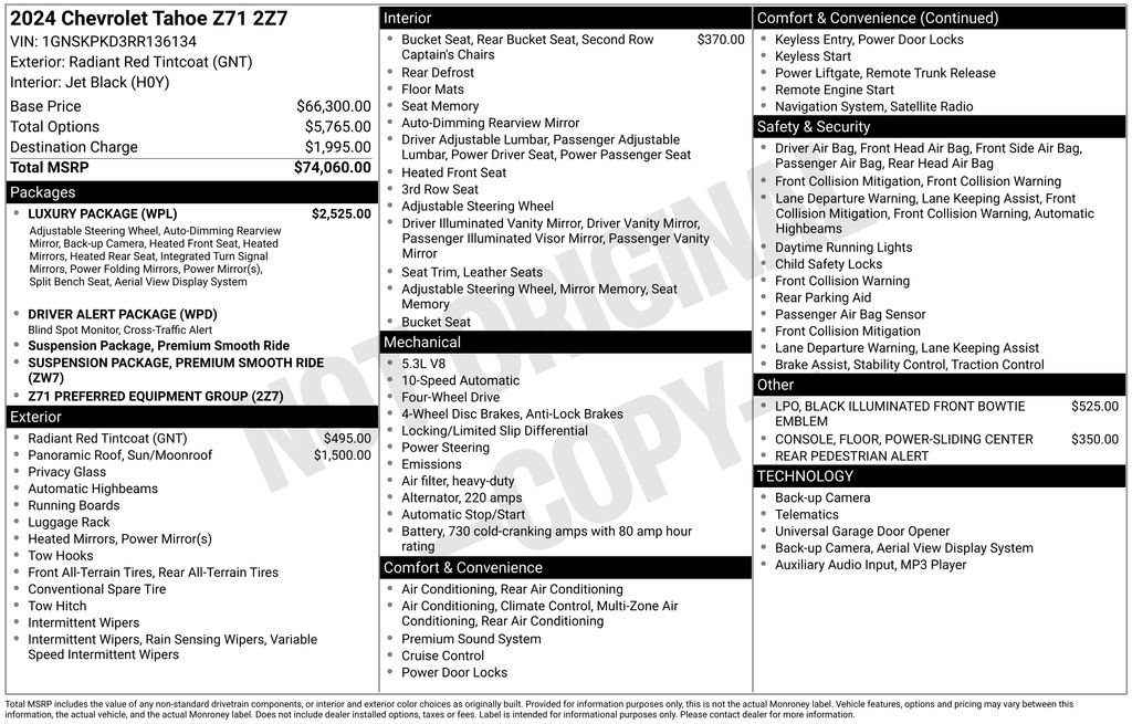 Certified 2024 Chevrolet Tahoe Z71 w/ Luxury Package AWD/4WD image 40