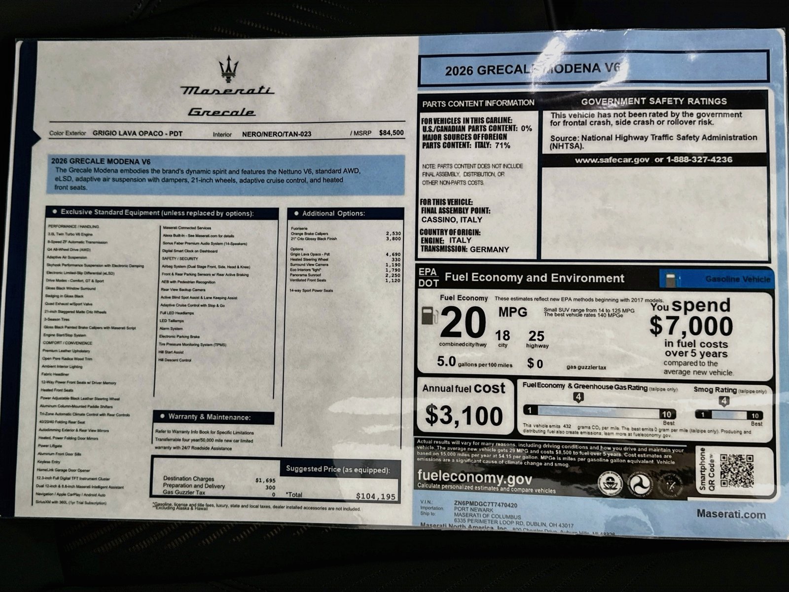 New 2026 Maserati Grecale Modena AWD/4WD image 48