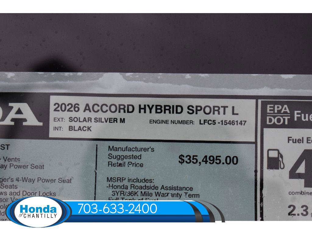 New 2026 Honda Accord Hybrid Sport-L FWD image 38