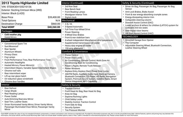 Used 2013 Toyota Highlander Limited AWD/4WD image 19