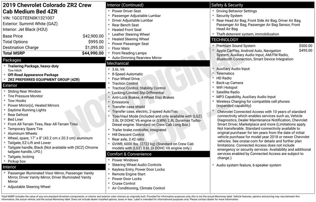 Used 2019 Chevrolet Colorado ZR2 AWD/4WD image 10
