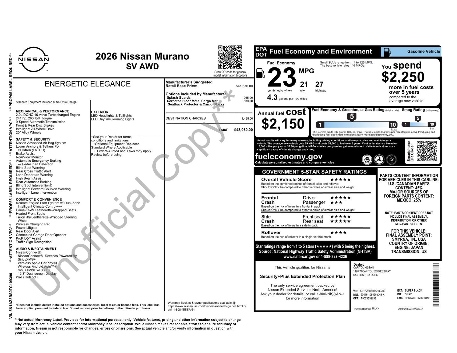 New 2026 Nissan Murano SV image 26
