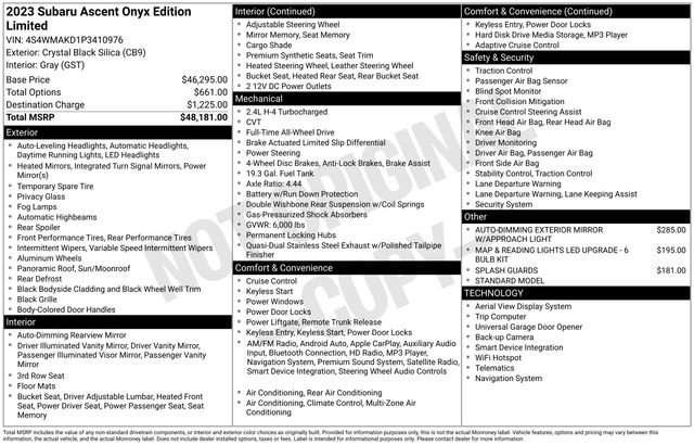 Used 2023 Subaru Ascent Onyx Edition Limited AWD/4WD image 25