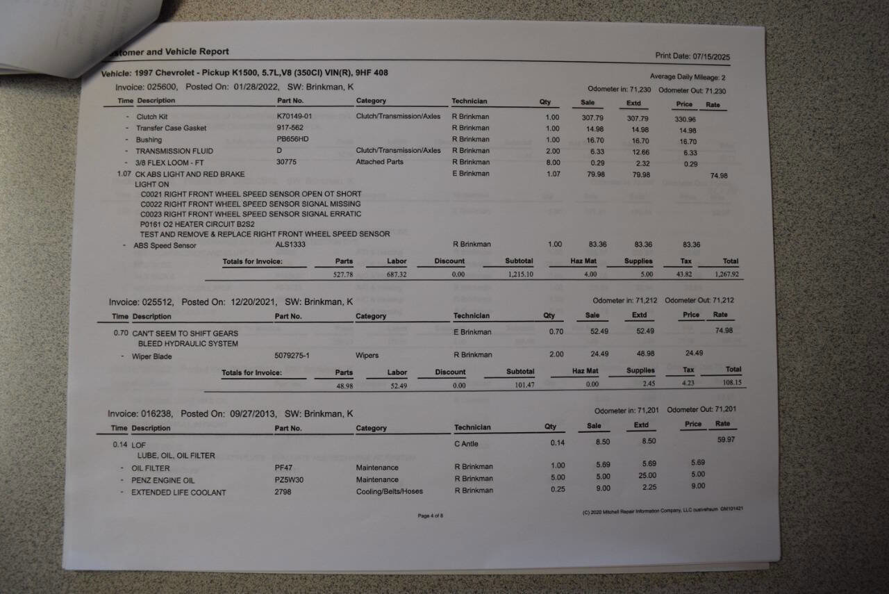 Used 1997 Chevrolet Silverado 1500 4x4 Regular Cab w/ Preferred Equipment Group 2 image 67