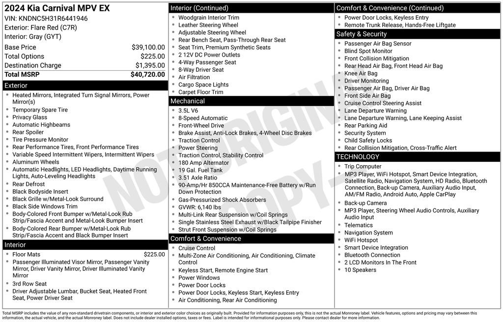 Used 2024 Kia Carnival EX FWD image 7
