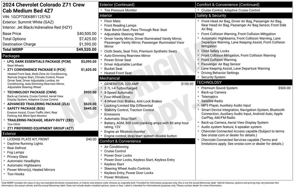 Used 2024 Chevrolet Colorado Z71 w/ LPO, Dark Essentials Package AWD/4WD image 30