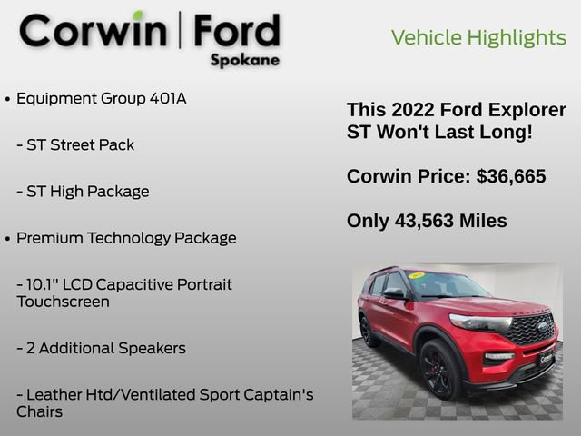 Certified 2022 Ford Explorer ST w/ Equipment Group 401A image 7