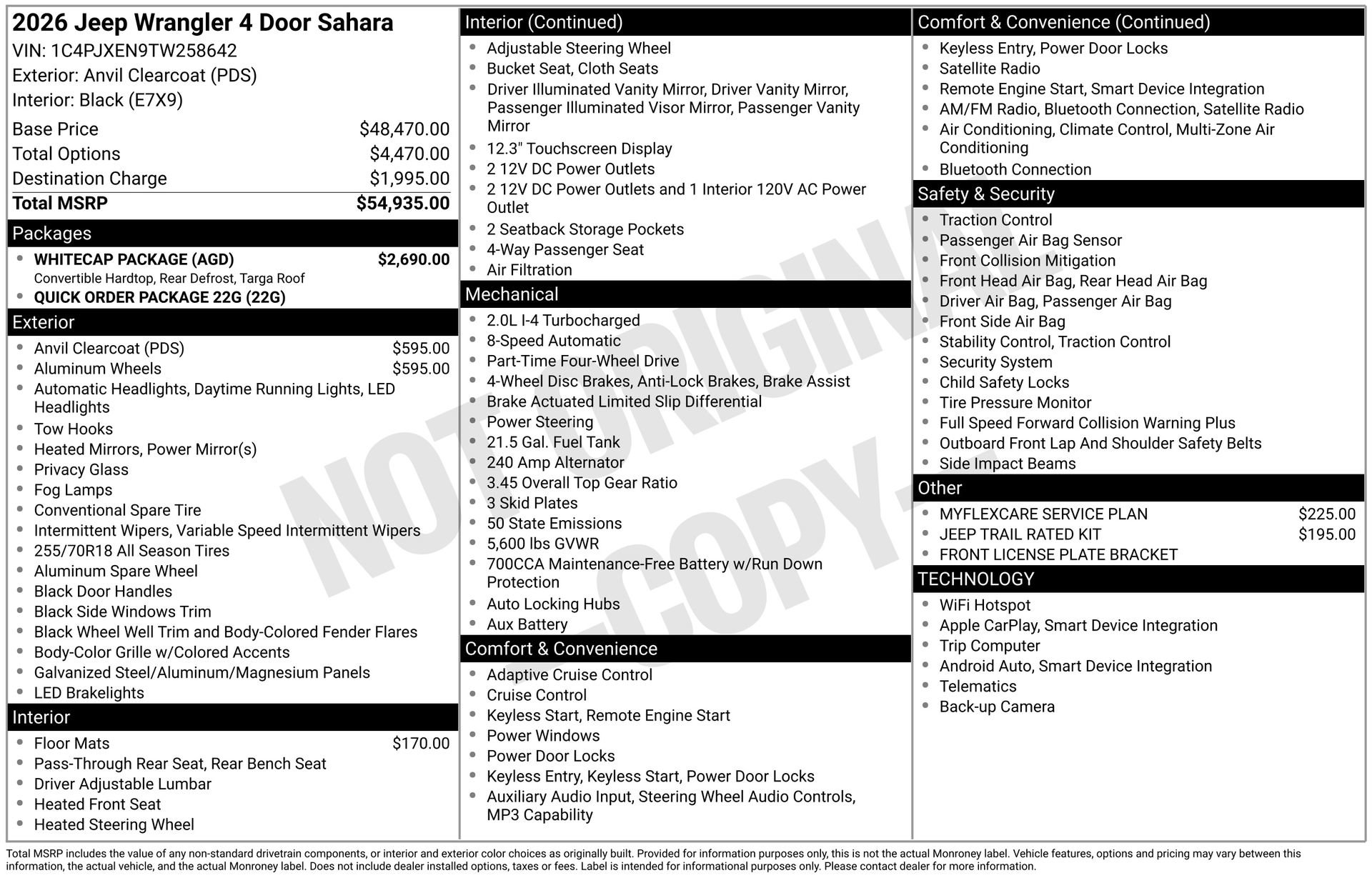 New 2026 Jeep Wrangler Sahara w/ Whitecap Package image 3